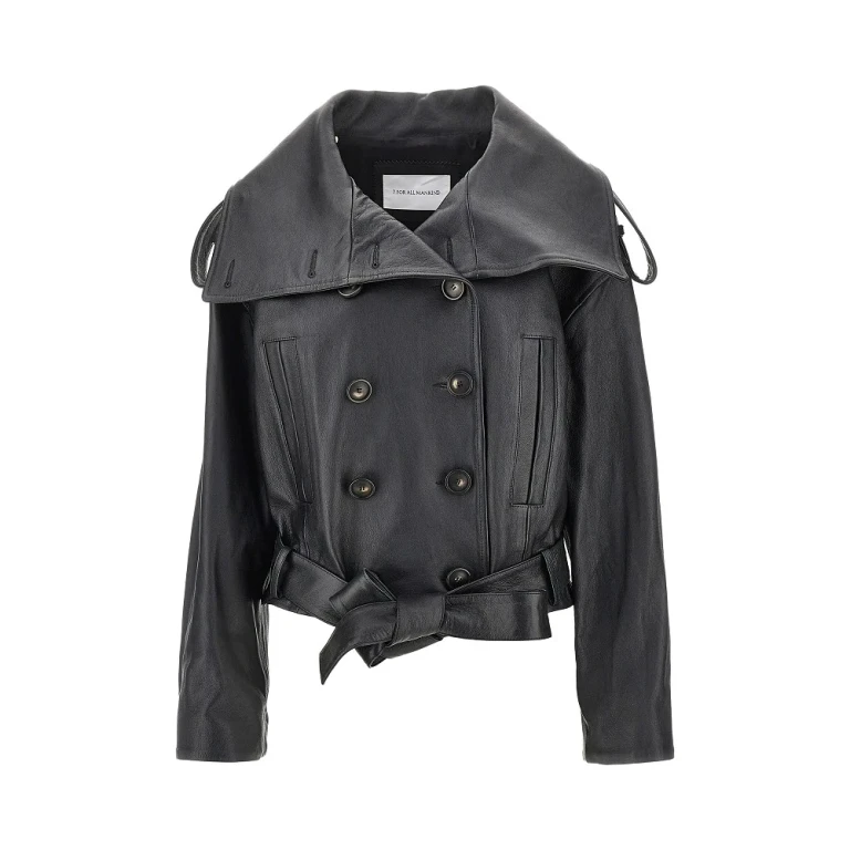 Leather double-breasted jacket Woman S