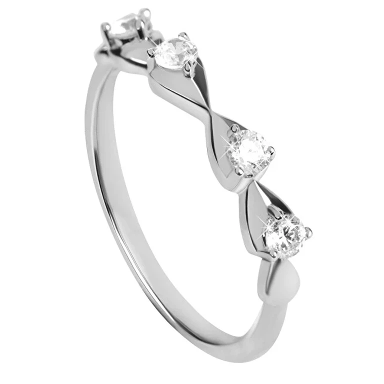 Delicate silver Anello con zircons Beauty SC323 - Circonferenza: 56 mm