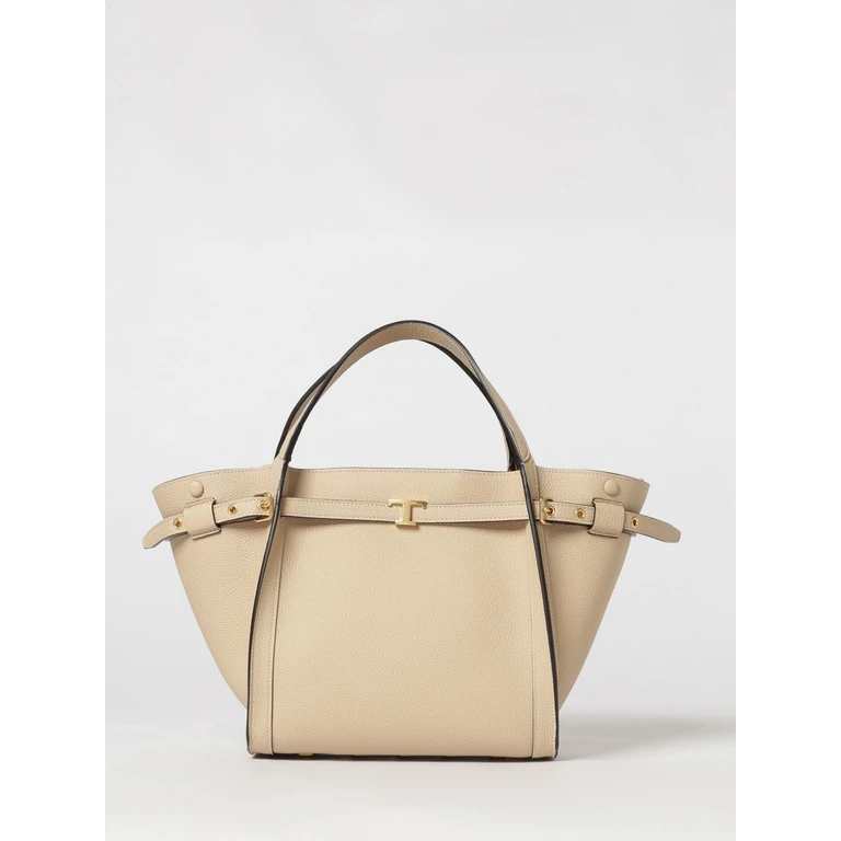 TOD'S T Signature Grained Leather Handbag with T Timeless Logo (XBWTIMA0200WKAC609)