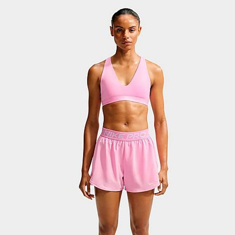 Nike Women's Indy Light-Support Sports Bra in Pink Rise/Black Size: XXS