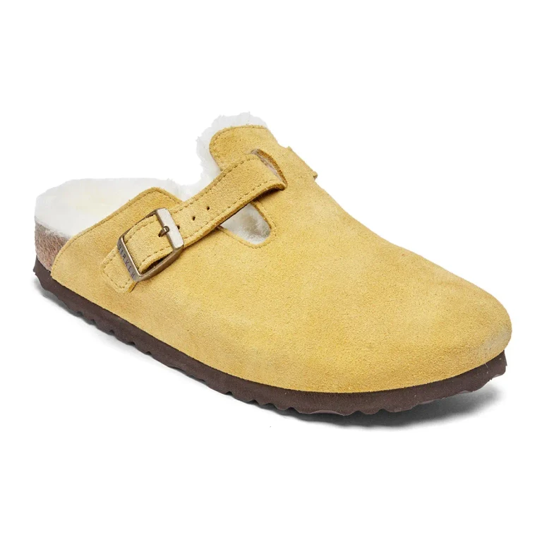 Boston Fur Suede Leather Clog