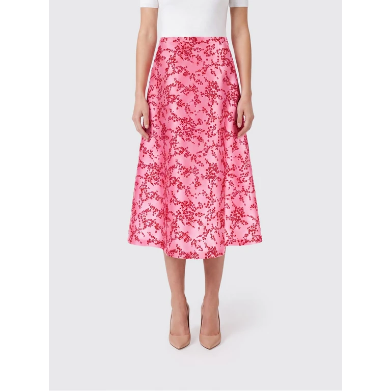 Jupe midi trapèze à imprimé floral Alberta Ferretti