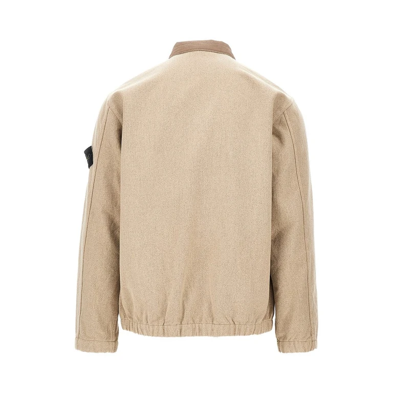 Wool-blend full-zip overshirt Man M