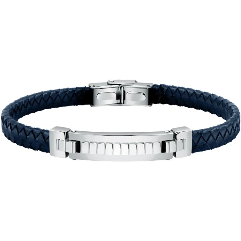 Elegant leather Bracciale with steel decoration Moody SQH33
