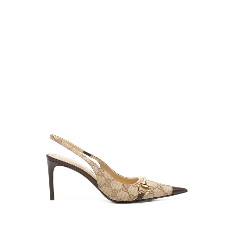 Donna Horsebit GG Supreme Slingback Pumps