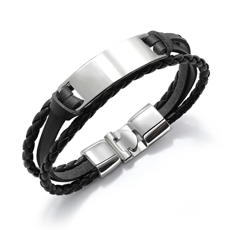 Modern black Bracciale da uomo Leather VPH1301A