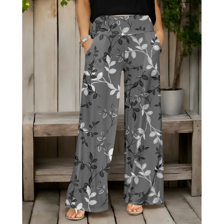 Wide Leg Pants with Pockets by Bon Apple Tea