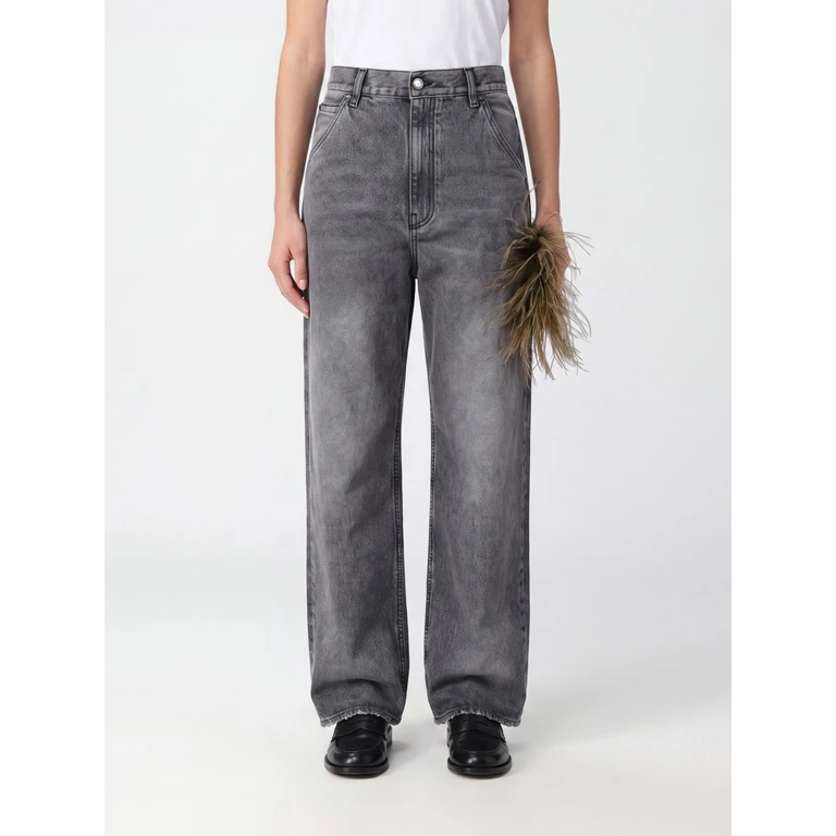 Lisa High-Waisted Wide-Leg Denim Jeans with Charms and Embroidery (WTR58DBK02W044W044)