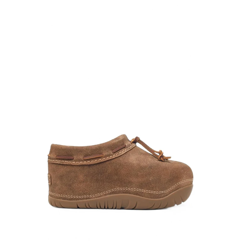 CLOG BUCKED CHESTNUT SUEDE SLIPPERS