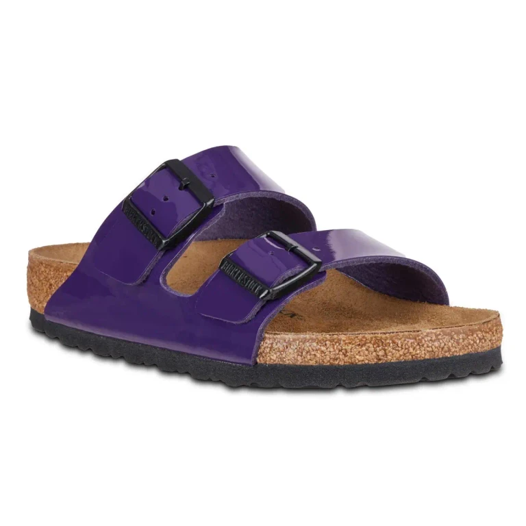 Arizona Birko-Flor Patent Plum Purple Sandals
