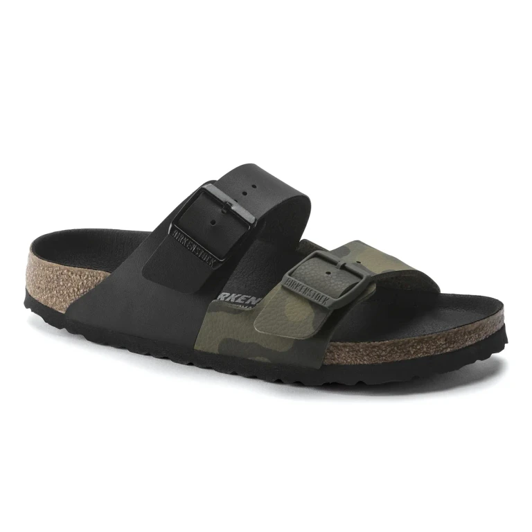 Arizona Split Birko-Flor Black / Desert Soil Camo Green Sandals
