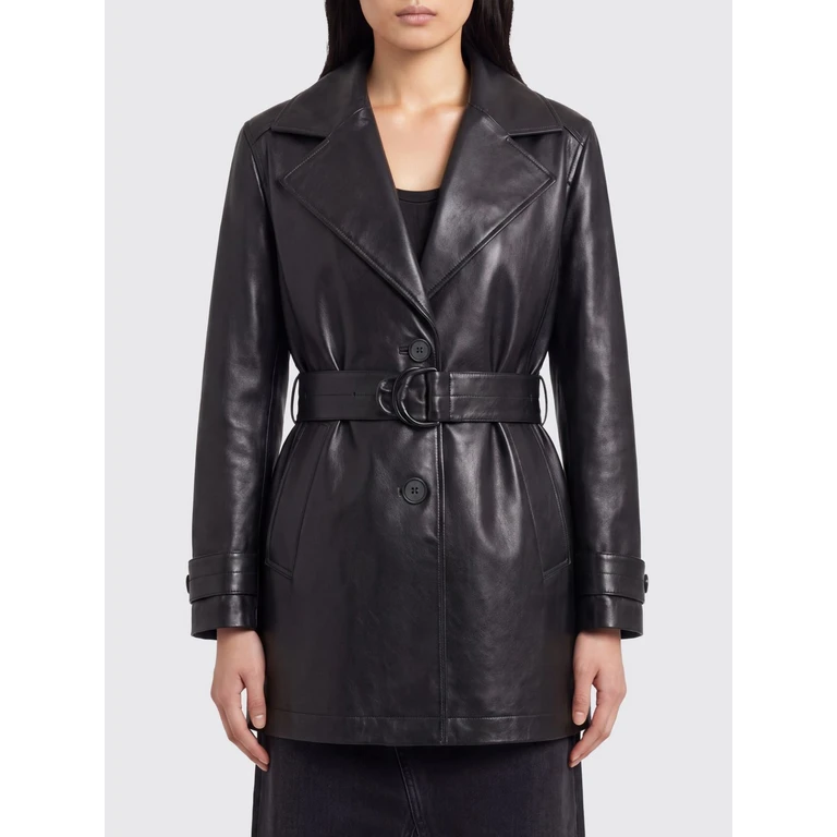 CHLOÉ Manteau en simili cuir noir