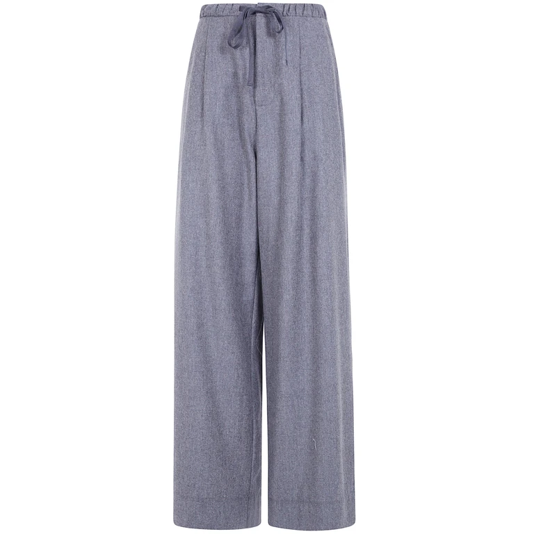 SOEUR High-Waisted Wool Palazzo Trousers with Drawstring (PAN1283HUGUESGRI2126W)
