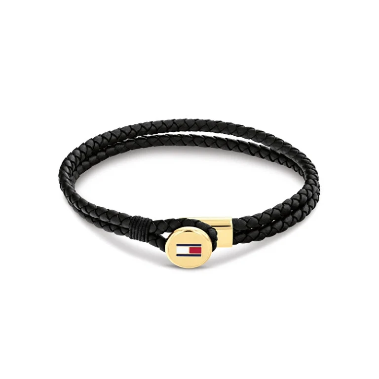 Double black leather Bracciale Bruce Leather 2790669 - Length: 19 cm