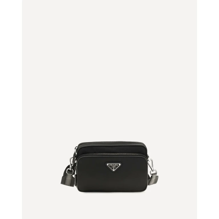 Re-Nylon and Saffiano leather Shoulder Bag Male UNI