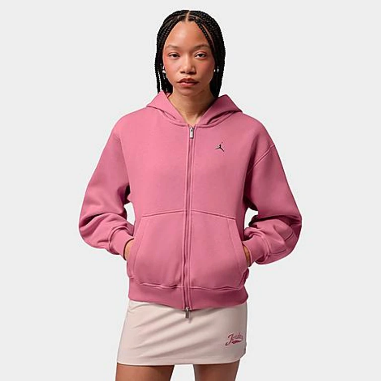 Jordan Women's Brooklyn Full-Zip Hoodie in Desert Berry Size: XS