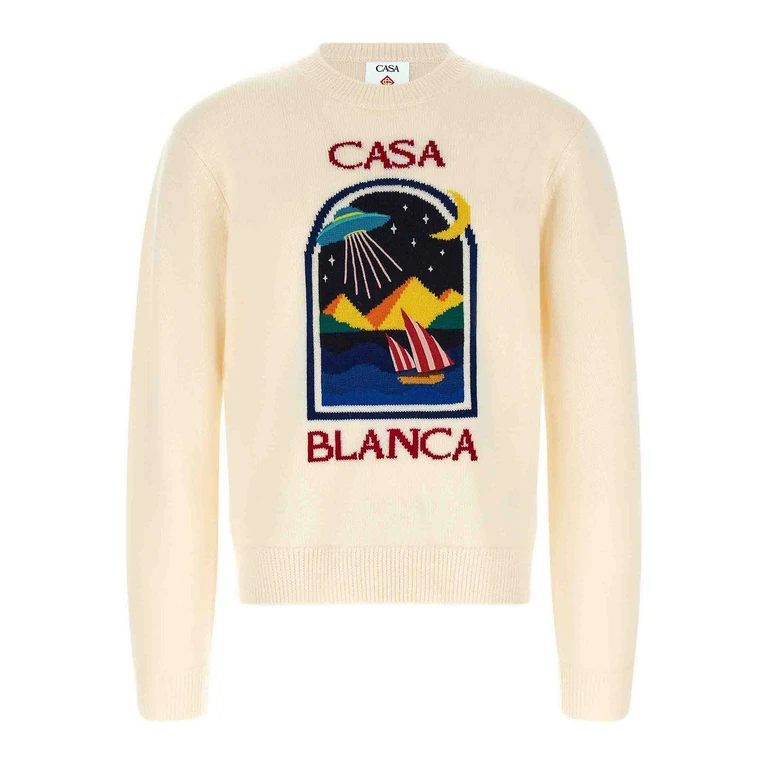 Pull col rond Casablanca - Blanc
