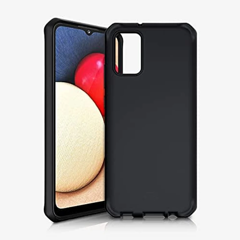 Spectrum Solid Protective Phone Case for Galaxy A02s (Usa Version) - Plain Black