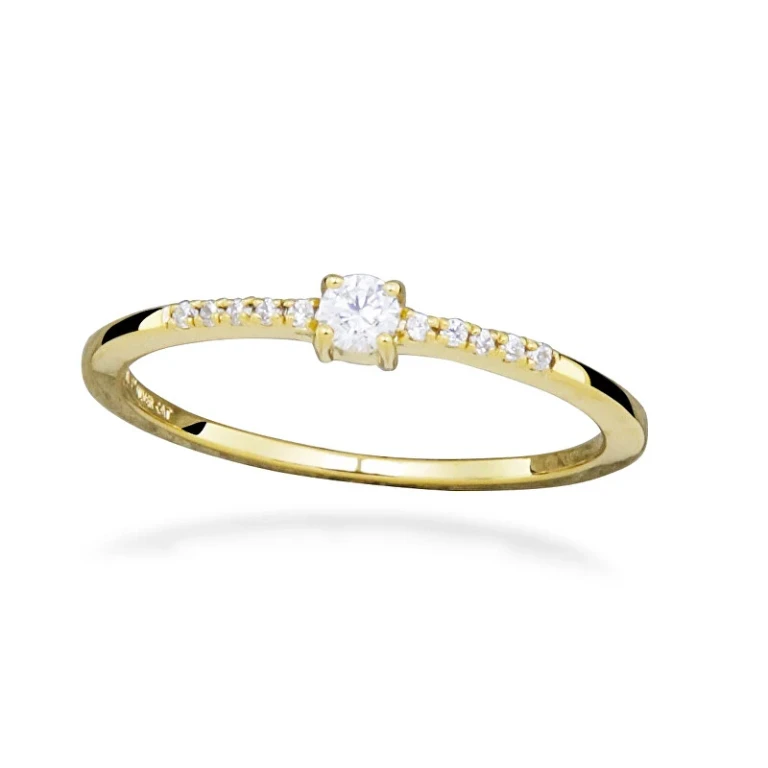 Beautiful gold plated Anello con cubic zirconia SC553 - Circonferenza: 58 mm