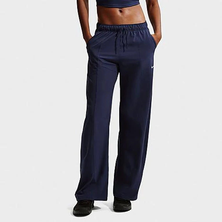 One Dri-FIT Woven Wide-Leg Pants in Midnight Navy/Weiß