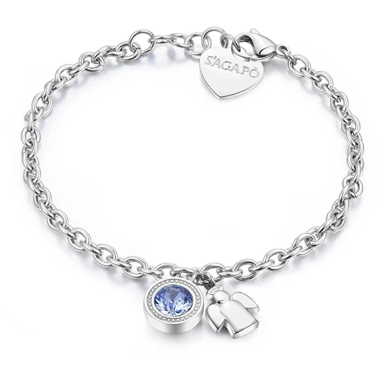 Steel Bracciale con crystal e angel Lucky Light SKT13