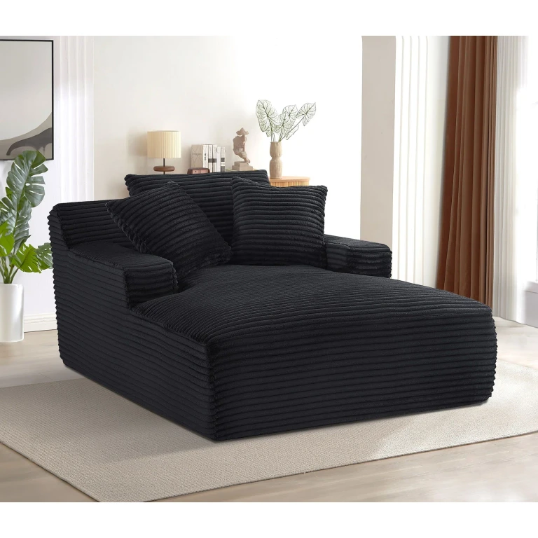 Cloudline - Oversized Chaise Lounge, Modern Comfy Couch With Full Foam Cushioning, Cozy Sleeper Sofabed