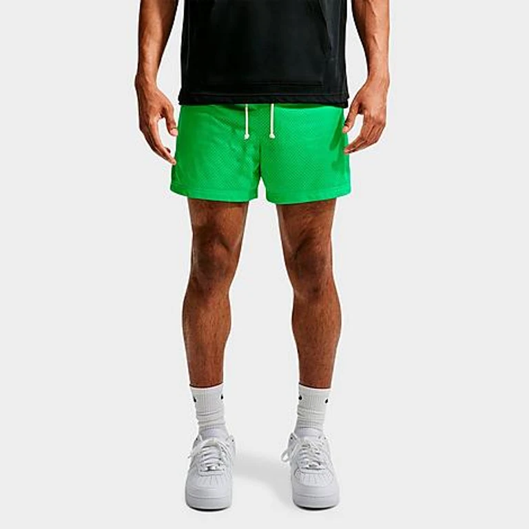 Nike Men's Standard Issue 5" Practice Mesh Basketball Shorts in Green Shock/Pale Ivory Size: XS