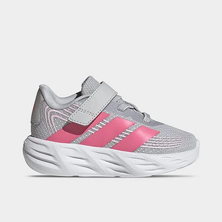Kids Toddler Galaxy 8 Hook-And-Loop Stretch Lace Running Shoes in Light Solid Grey/Pink Fusion/Clear Pink Size: 4.0