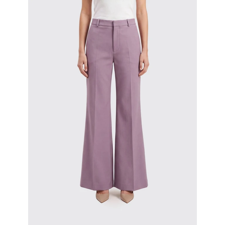 Pantalón Chloé de pierna ancha con pliegues de algodón