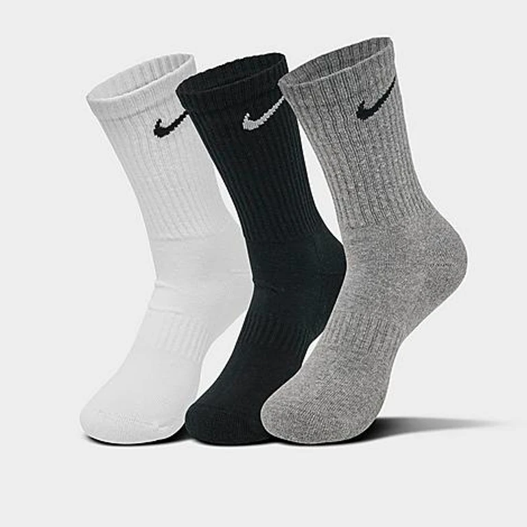Everyday Cushioned Training Crew Socks (3-Pack) in Grey Size: Medium