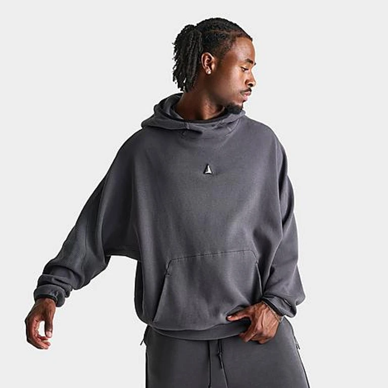 Men's Ja Morant Waffle Knit Pullover Basketball Hoodie in Black Size: Small