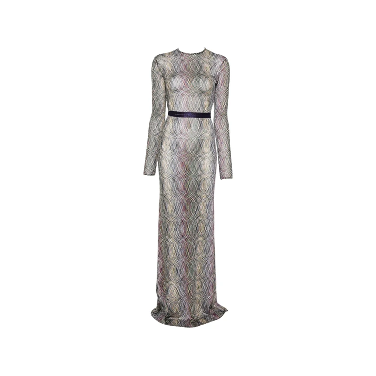 Zigzag-knit Open-back Dress