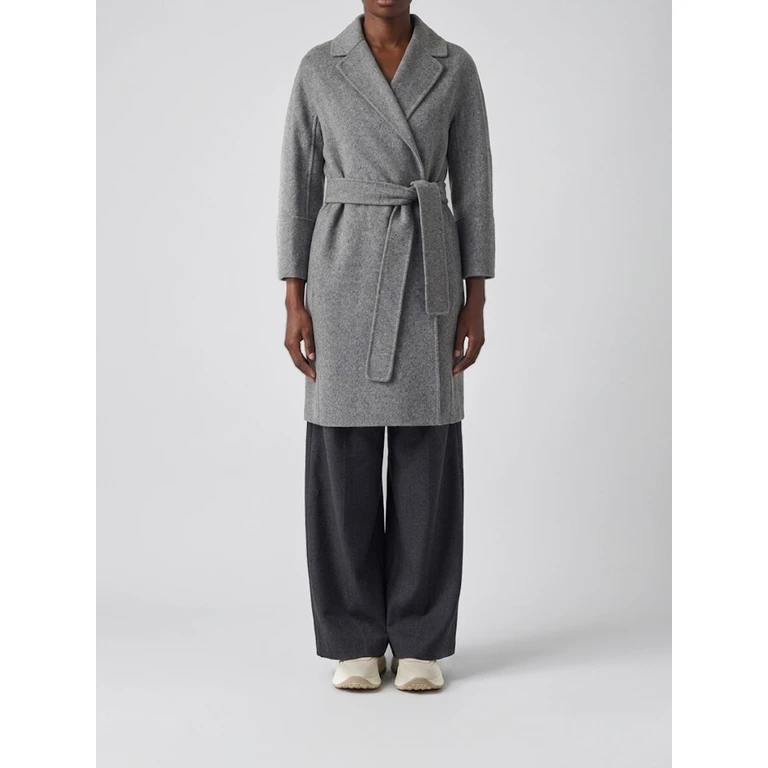 Knee-Length Robe Coat in Pure Virgin Wool (2629016091600030)