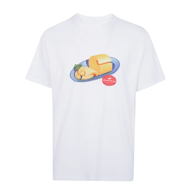 オーガニックコットン コントラストグラフィックプリント Tシャツ