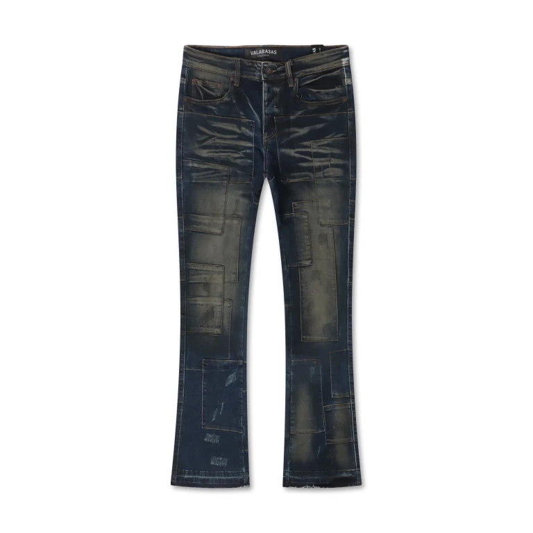Bricks Stacked Denim - Dirty Blue