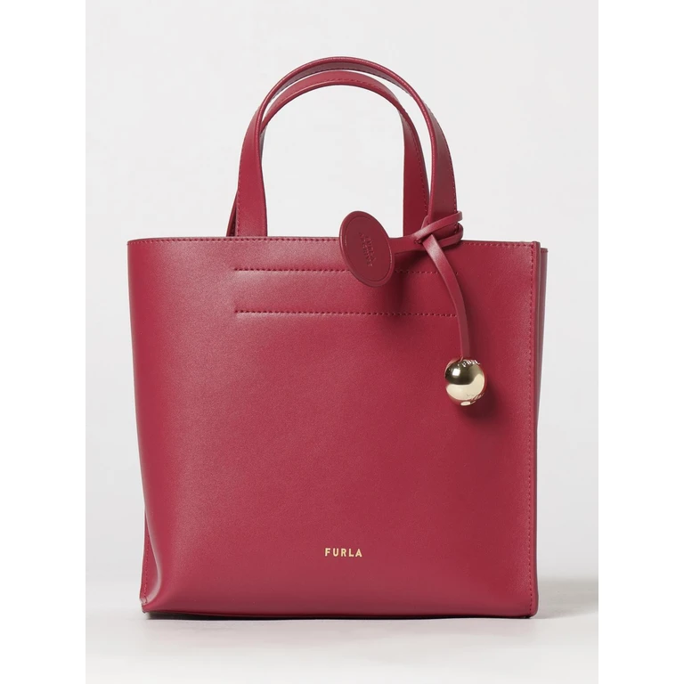 Divide Small Leather Tote Bag by with Double Handle and Charm (WB02123BX31044895S)