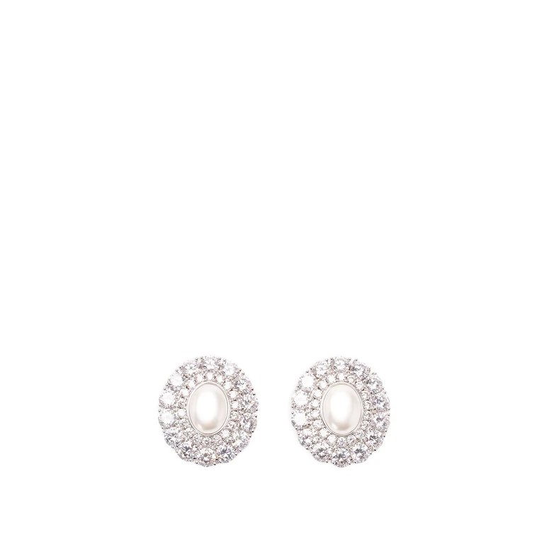 Oval Crystal Earrings