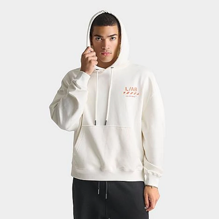 Men's L/AB c/o Off-White Core Diagonal Fleece Pullover Hoodie Size: Small