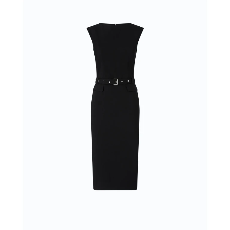 Robe fourreau mi-longue ceinturée - 36