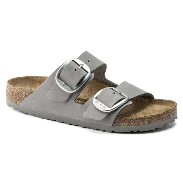 Arizona Soft Footbed Nubuck Leather Dove Grey Sandals