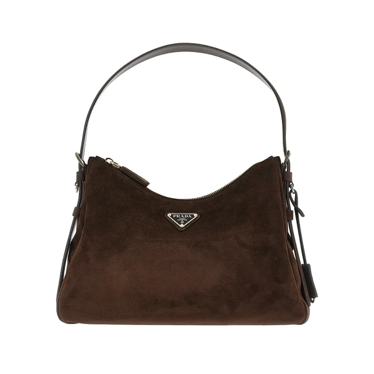 Suede leather medium 'Prada Aimée' bag Woman One Size