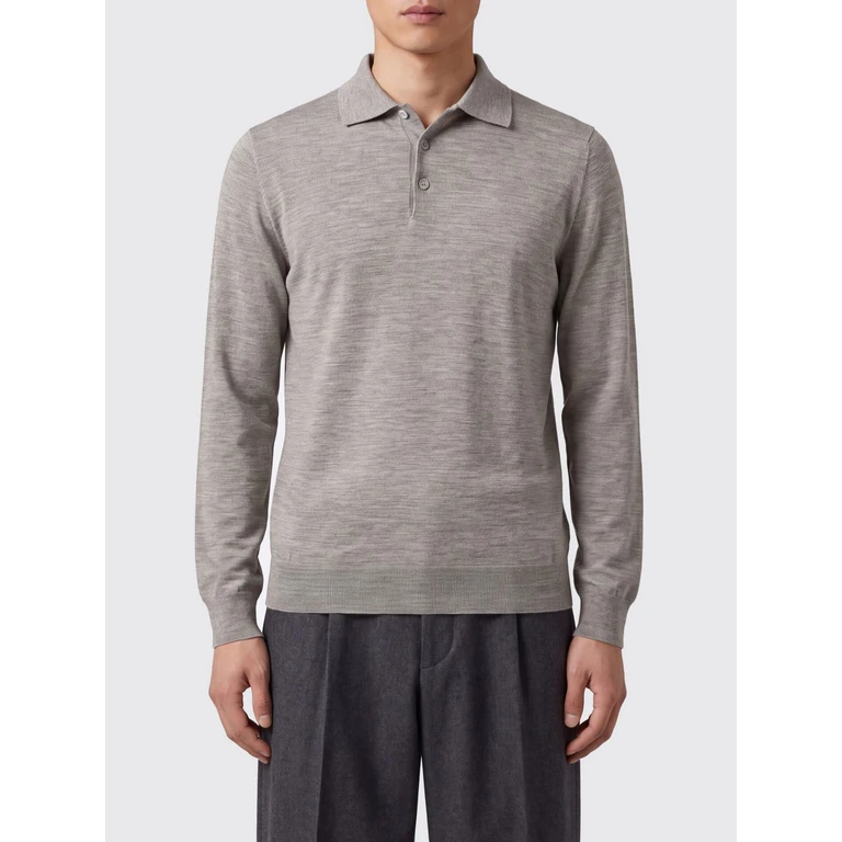 BRUNELLO CUCINELLI Long-Sleeved Knit Cashmere Polo Shirt (M2400295COW55)