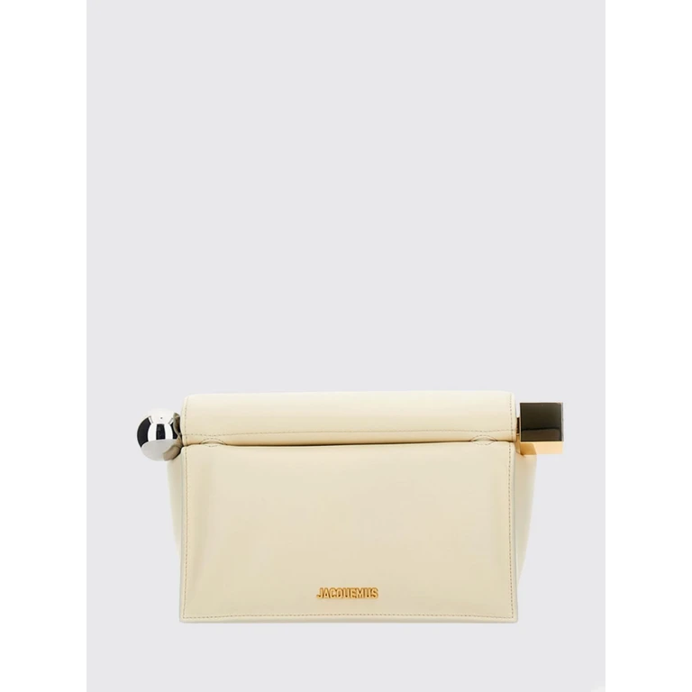 Rond Carré Handheld Clutch in Smooth Lamb Leather with Logo (BAW00356AC27L14115)