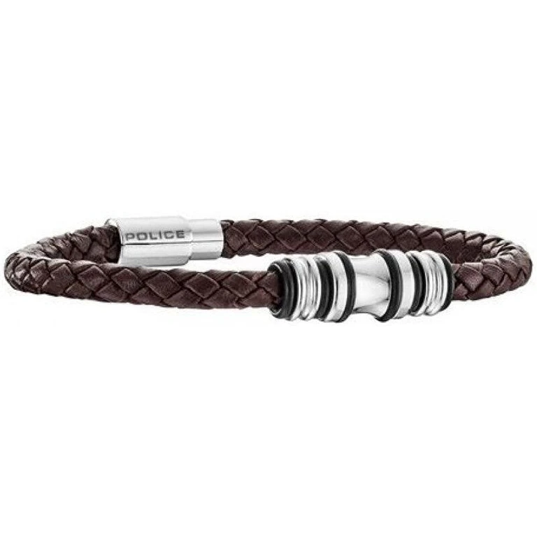 Men's leather Bracciale Trucker PJ25488BLC/02 - Length: 22 cm