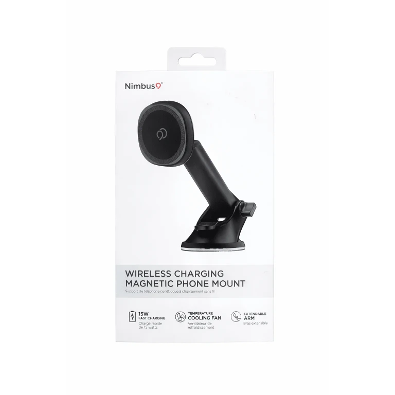 Nimbus9 - Wireless Charging Magnetic Suction Cup Phone Mount - Black