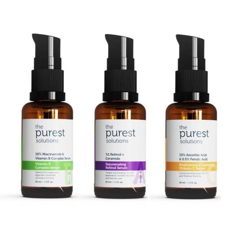 Skincare Serum Set - Anti-Aging, Brightening, and Hydrating Vitamin C, Retinol, and Niacinamide Serums