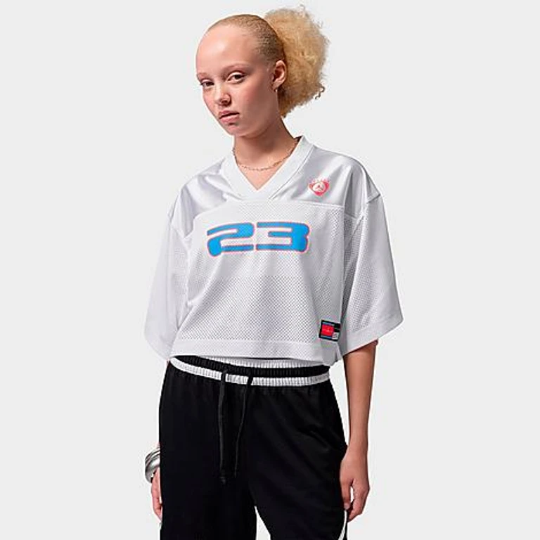 Jordan Women's Brooklyn Short-Sleeve Jersey Top in White Size: XS