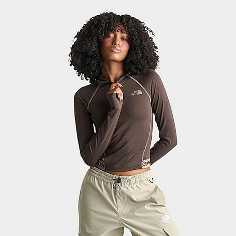 Cambrena Quarter-Zip Top em castanho escuro