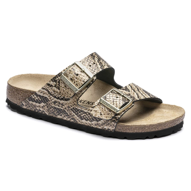 Arizona Embossed Leather Snake Beige