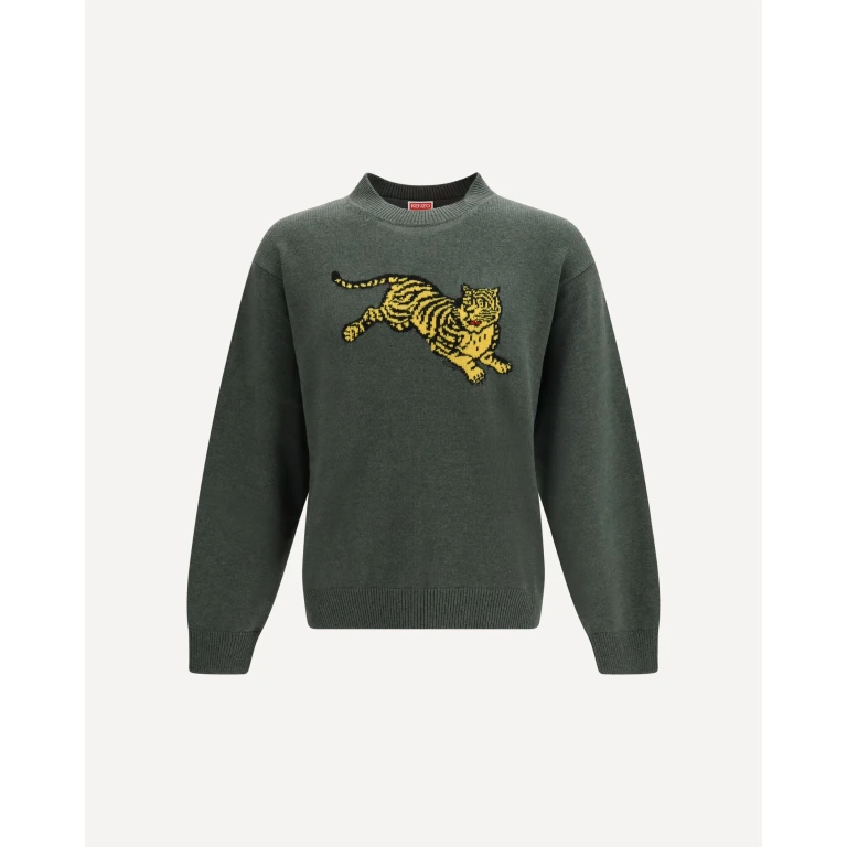 Jumping Tiger cotton Sweatshirt Male L